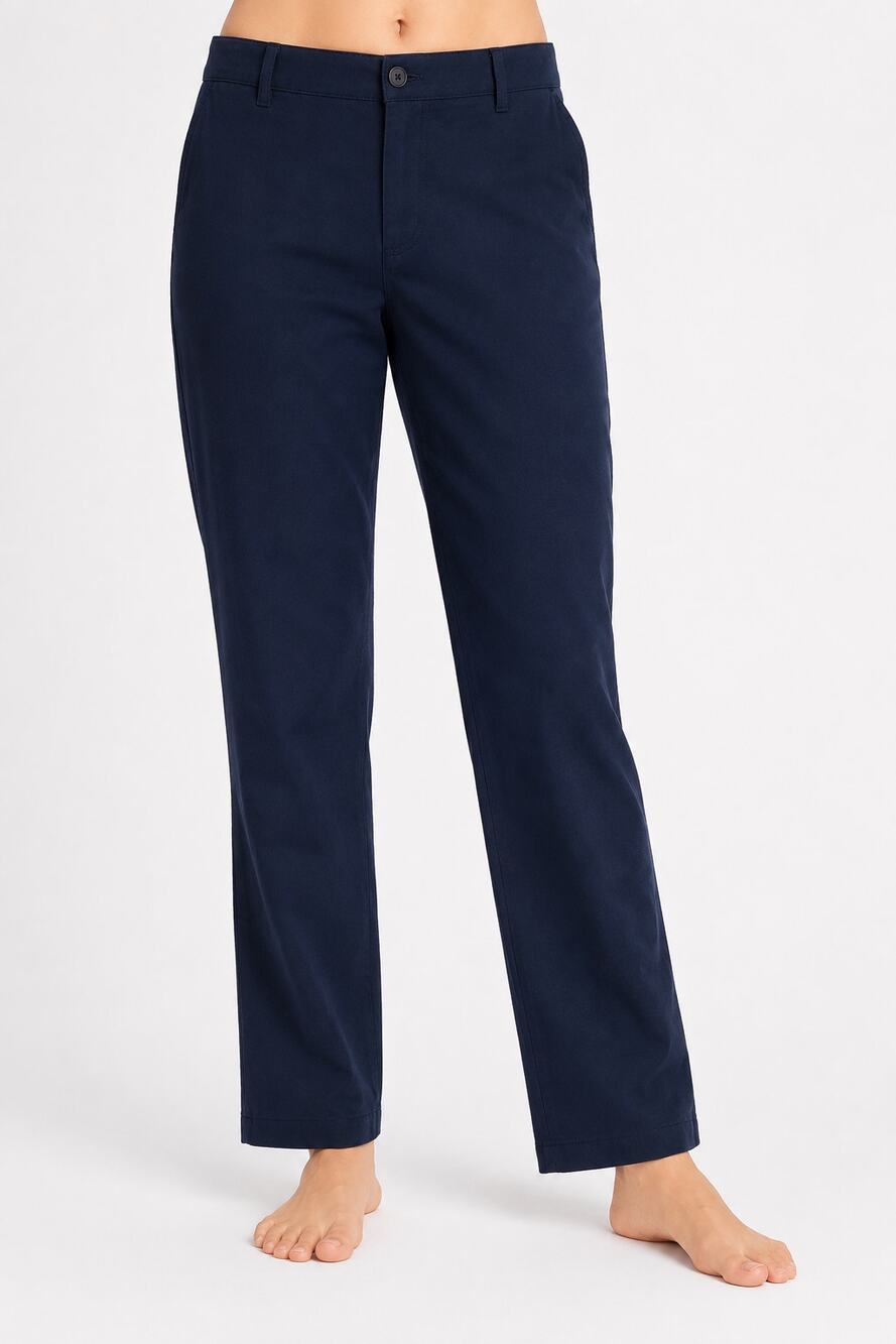 LR3721 Nordstrom Womens Navy Straight Leg Pull On Pants Size 14